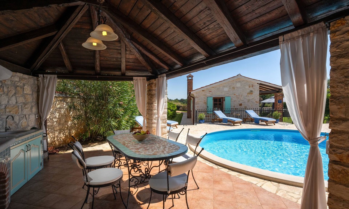 Mofardini Villa | Recharge your soul at this romantic stone villa with pool, garden & sunset view