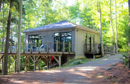 Mount Desert Cottage | Acadia Long Pond Waterfront 75 ft to Dock Modern Cottage Sleeps 5