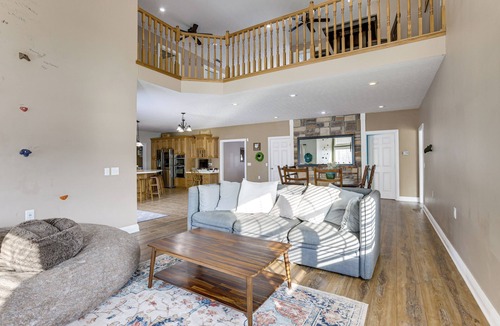 Summit Station House | Family Home on 9 Acres! Climbing Wall & Gym