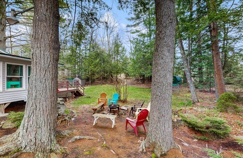 Augusta Apartment | Lakefront Studio in the Trees with Gorgeous Views, Balcony, & Shared Canoe