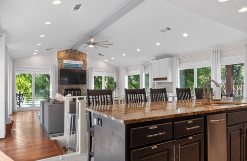 Sunrise Beach Village House | Modern Waterfront w/Views, Boat Slip, Deck + Kayak