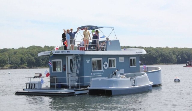 A Water Getaway. Vacation On A Houseboat in Maine, A Virtual Private Island.