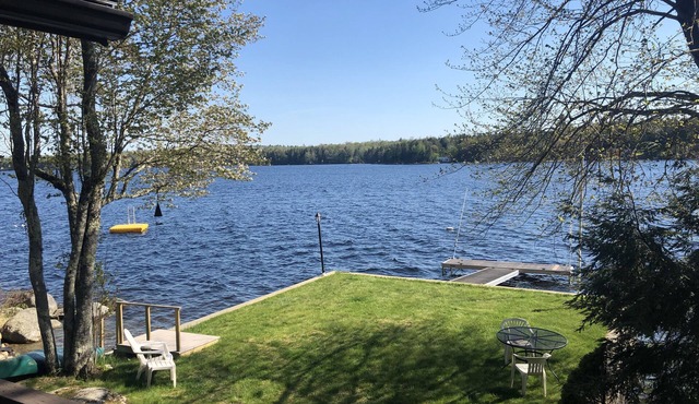 Gorgeous Lakefront House Rental facing South on Green Lake in Dedham, Maine