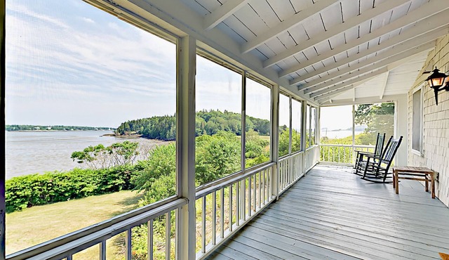 Idyllic Summer Home with Ocean Views and a Private Beach on a Tidal Bay
