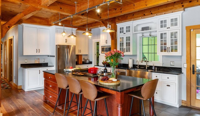 Sun-soaked, spacious post & beam home w/views, fire-pit, garage. Dog friendly!
