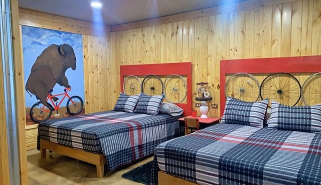 Tour de Bison Cabin Cache near Wichita Mountains Cycling Biking Cache sleeps 4