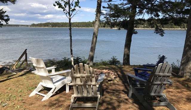 Waterfront Acadia Schoodic Downeast Log Home with 650 feet of shoreline