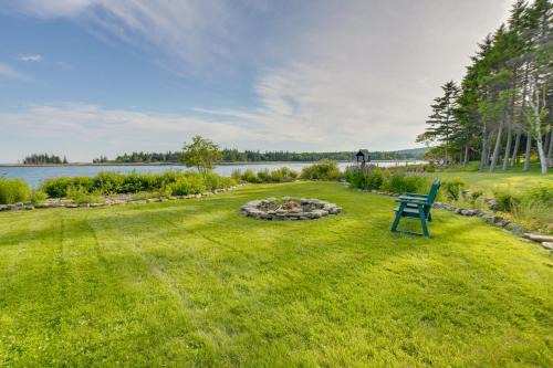 Waterfront Prospect Harbor Cottage: Yard, Fire Pit